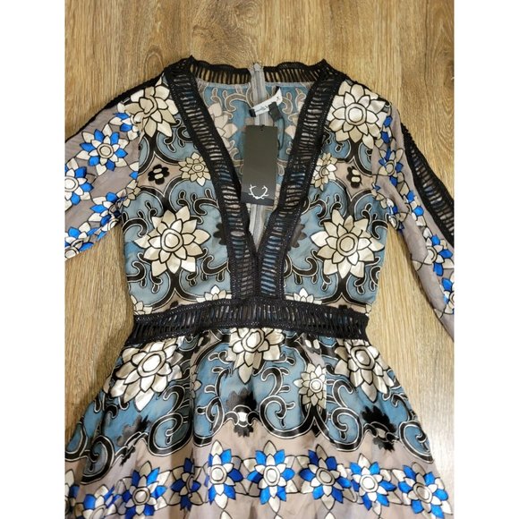 NEW -  For The Love Of Lemons XS Juliet Maxi Dress Silk Blend Jade Bodysuit - Picture 5 of 16